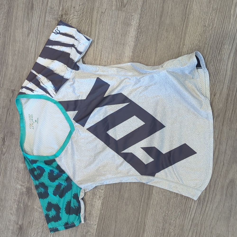 Fox Racing Graphic Tee with Animal Print Sleeves